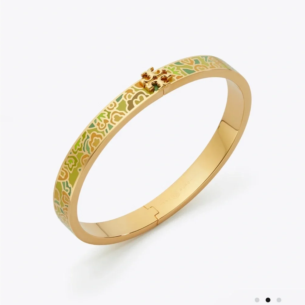 Tory Burch NWT Kira Blossom Ground-Off Enamel 7mm Bracelet MSRP $178
